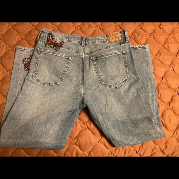 Lucky Brand Butterfly Patch Jeans Size 8/29 - Picture 3 of 5